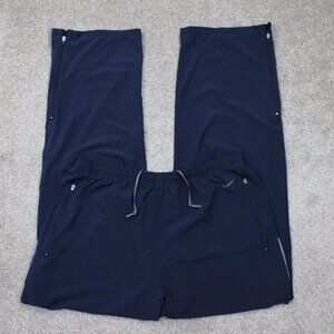 Nike Wind Pants Mens Large Blue FitDry Zip Ankle Golf Rain Drawstring 30" inseam